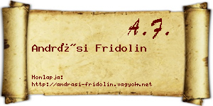 Andrási Fridolin névjegykártya